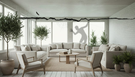 Luxury Sunroom with Indoor Plants and Cozy Seating Area