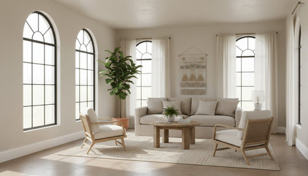 Luxury Sunroom with Indoor Plants and Cozy Seating Area