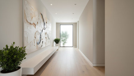 Luxury Sunroom with Indoor Plants and Cozy Seating Areaの写真素材