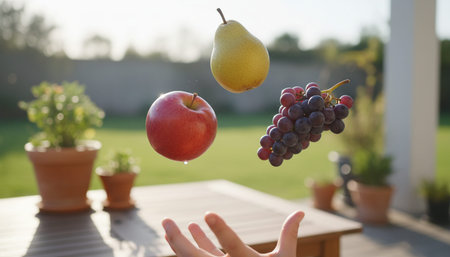 Assorted Fresh Fruits, Vegetables and Organic Healthy Food Concept