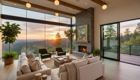 Luxury Modern Interior Design with Scenic Nature Views