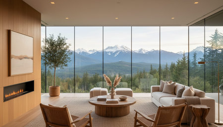 Luxury Modern Interior Design with Scenic Nature Views