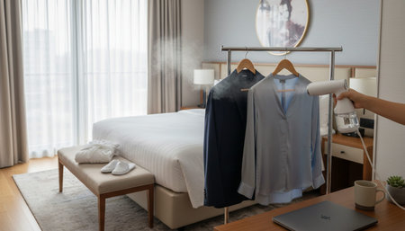 Luxury Modern Interior Design with Scenic Nature Viewsの写真素材