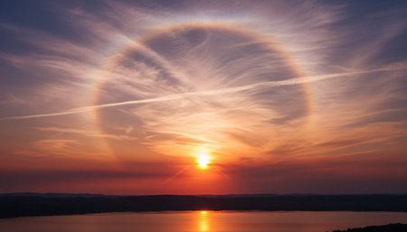 Breathtaking scenic landscapes under dramatic skies featuring rainbows, vibrant sunsets, and unique...