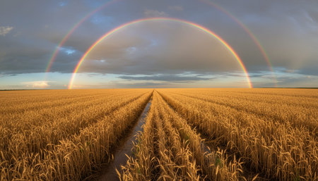 Breathtaking scenic landscapes under dramatic skies featuring rainbows, vibrant sunsets, and unique...