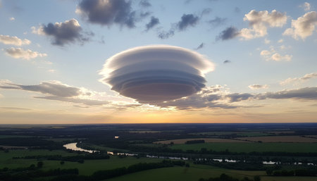 Breathtaking scenic landscapes under dramatic skies featuring rainbows, vibrant sunsets, and unique...