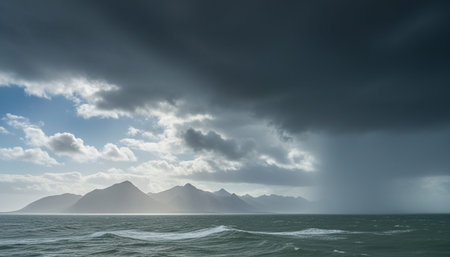 Breathtaking scenic landscapes under dramatic skies featuring rainbows, vibrant sunsets, and unique...