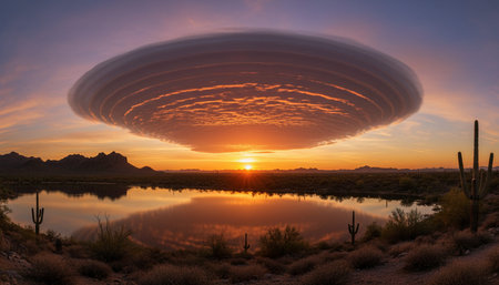 Breathtaking scenic landscapes under dramatic skies featuring rainbows, vibrant sunsets, and unique...