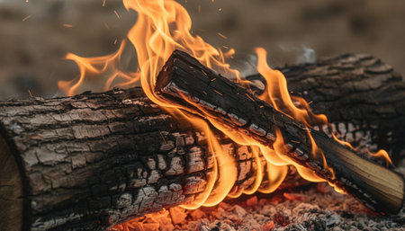 Atmospheric night scenes featuring vibrant bonfires and celebratory fireworks in a natural forest...