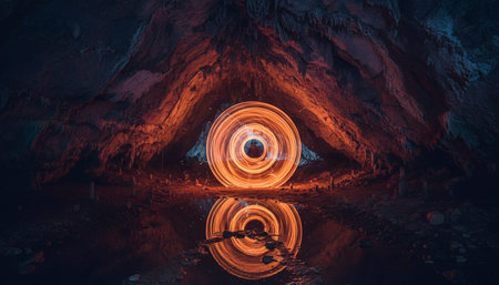 Atmospheric night scenes featuring vibrant bonfires and celebratory fireworks in a natural forest...