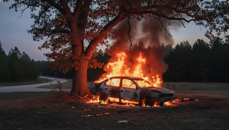 Atmospheric night scenes featuring vibrant bonfires and celebratory fireworks in a natural forest...