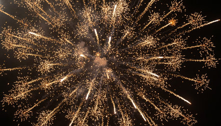 Atmospheric night scenes featuring vibrant bonfires and celebratory fireworks in a natural forest...