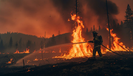 Atmospheric night scenes featuring vibrant bonfires and celebratory fireworks in a natural forest...