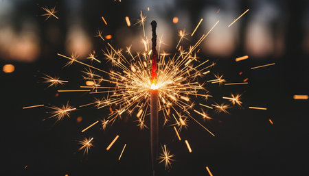 Atmospheric night scenes featuring vibrant bonfires and celebratory fireworks in a natural forest...