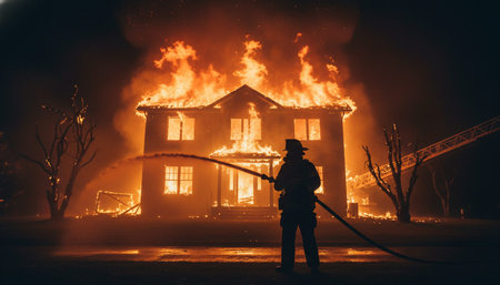 Atmospheric night scenes featuring vibrant bonfires and celebratory fireworks in a natural forest...