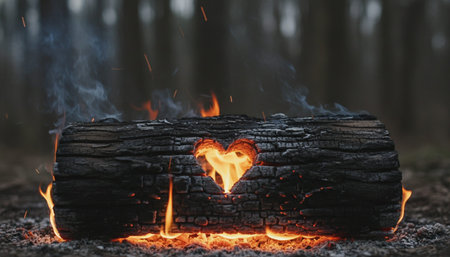 Atmospheric night scenes featuring vibrant bonfires and celebratory fireworks in a natural forest setting.