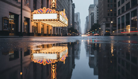 Atmospheric rainy weather scenes featuring wet urban streets  misty forests  and natural reflections.