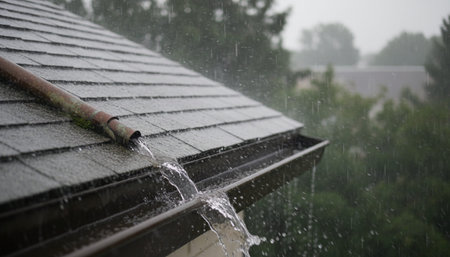 Atmospheric rainy weather scenes featuring wet urban streets  misty forests  and natural reflections.