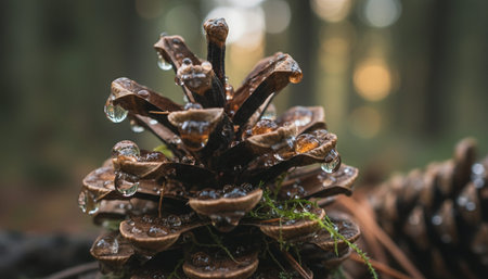 Atmospheric rainy weather scenes featuring wet urban streets  misty forests  and natural reflections.