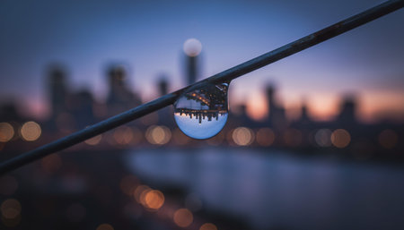 Atmospheric rainy weather scenes featuring wet urban streets  misty forests  and natural reflections.