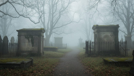 Cinematic atmospheric nature landscapes featuring misty forests, cozy cabins, and ethereal light.