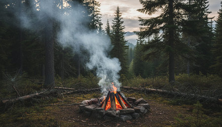 Cinematic atmospheric nature landscapes featuring misty forests, cozy cabins, and ethereal light.