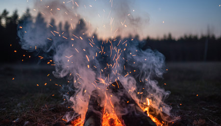 Cinematic atmospheric nature landscapes featuring cozy cabins, outdoor camping scenes, and ethereal light effects.