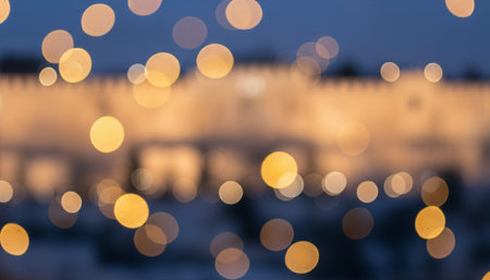 Magical night atmosphere with decorative lights, festive celebrations, and romantic scenery.