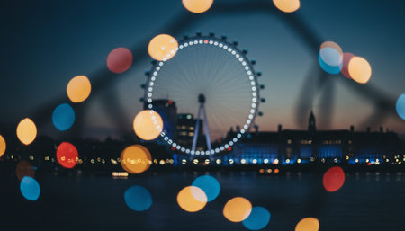 Magical night atmosphere with decorative lights, festive celebrations, and romantic scenery.