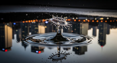 Garden Fountain in Scenic Park Setting