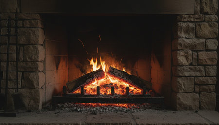 Outdoor Night Scene with Fire and Light