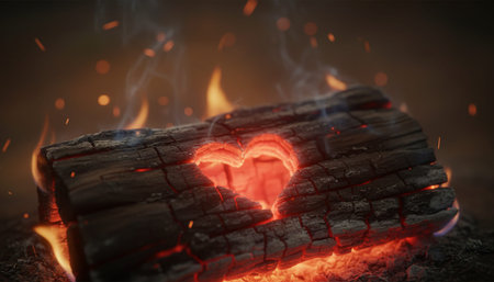 Outdoor Night Scene with Fire and Light
