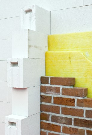 Thermal insulation of a house wallの写真素材