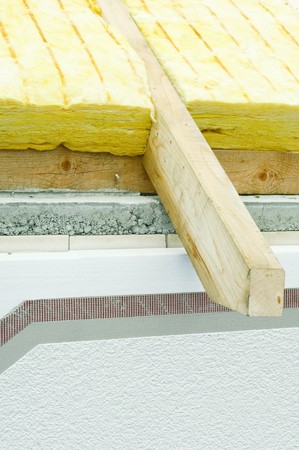Thermal insulation of a house roofの写真素材