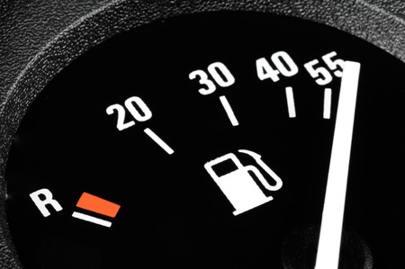 Fuel gauge of a car on position filled