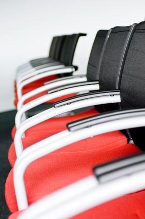 Seat row in a seminar roomの写真素材