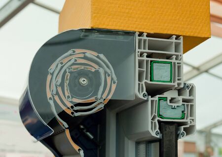 Cutaway model of a window roller blindの写真素材