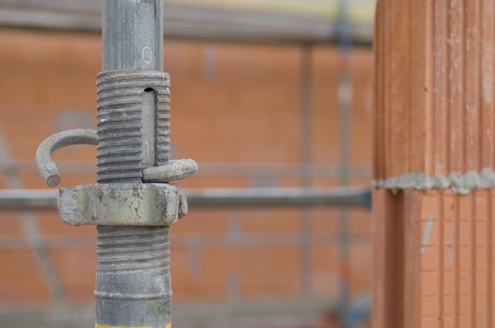 Scaffolding on a construction site