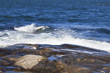 Waves rolling into the rocks