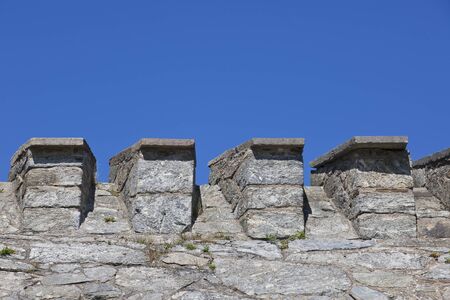 Fortified wall on a fortressの写真素材