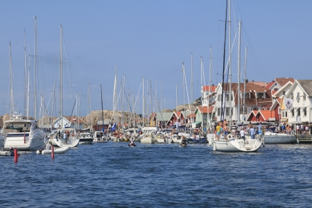 Sailboat in the bay at Smogen, on the weast coast in Swedenのeditorial素材