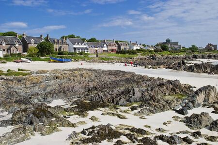 Sandy beach in Iona Scotland の写真素材