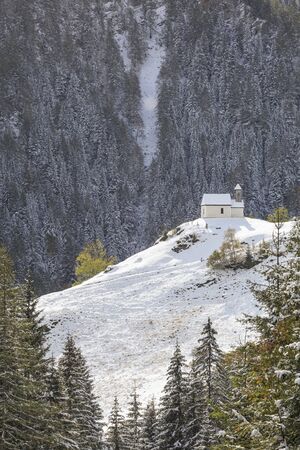 Chapel on the hill of mountain forest
