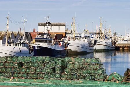 Lobster trap on the Quayの写真素材
