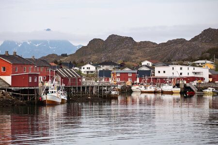 Fishing village at Lofotenのeditorial素材