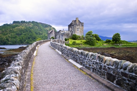 Bridge to Eilean Donan castle in Scotlandのeditorial素材