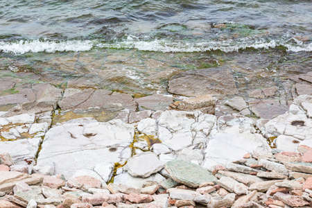 Waves rolling onto the rocky beach