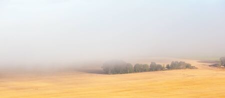 Misty over the rural landscapeの写真素材