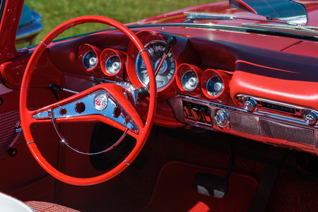 Interior on an old classic carのeditorial素材