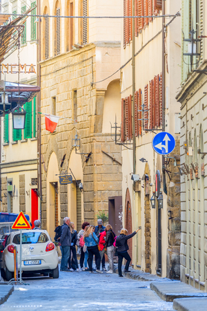 Tourists in the streets of an Italian cityのeditorial素材